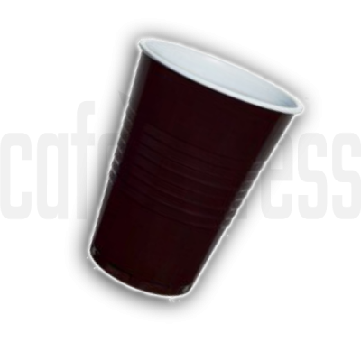 Vending plastic cup - 180 - brown - lengthways fluted – Hämmerle Kaffee GmbH